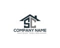 Abstract SC Letter Creative Home Shape Logo Design.
