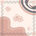 Abstract scarf or napkin floral print. Flower cute background for scarf print, fabric, covers, scrapbooking, decoupage. Bandana,