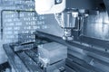 The abstract scene of 3-axis machining center.