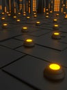 Abstract scene with glowing buttons Royalty Free Stock Photo