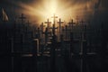 Abstract scene of shadows cast by crosses Royalty Free Stock Photo