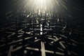 Abstract scene of shadows cast by crosses Royalty Free Stock Photo