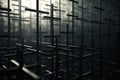 Abstract scene of shadows cast by crosses Royalty Free Stock Photo