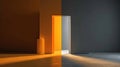 Abstract Scene Showing a Split Light With Warm Orange and Cool Gray Tones in a Modern Corporate Setting That Symbolizes Royalty Free Stock Photo