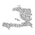 Abstract schematic map of Haiti from the black printed board, ch