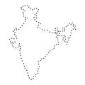 Abstract schematic map of India from the black dots along the pe Royalty Free Stock Photo