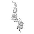 Abstract schematic map of Malawi from the black printed board, c