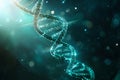 Abstract sci-fi DNA strand glowing like a circuit board, symbolizing genetics and tech driven bioinformatics, Generated AI