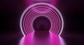 Abstract Sci-Fi Neon Tunnel in Pink and White Royalty Free Stock Photo
