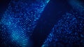 Abstract Science Blue Shine Blurry Focus Digital Space Wavy Twisted Dotted Lines With Sparkle Glitter