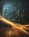 Abstract Science and Data Visualization with Light Trails Royalty Free Stock Photo