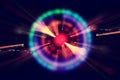 Abstract science fiction futuristic background . lens flare. concept image of space or time travel over bright lights.