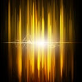 Abstract science light on golden background.