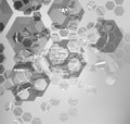 Abstract science vector background with hexagons.