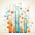 Abstract Scientific Graph Data Visualization with Chemical Elements for Business Analytics Royalty Free Stock Photo