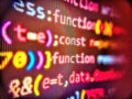 Abstract screen of software. Web software. Web development concept. Software background. Css3 code on a colorful background. Royalty Free Stock Photo