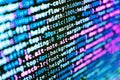 Abstract screen of web developer. Programmer working in a software develop company office. Developer software programming code. Royalty Free Stock Photo