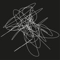 Abstract scribble lines. Chaotic stroke artwork. Dynamic swirl illustration. Vector doodle design. Royalty Free Stock Photo