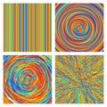 Abstract scribbles backgrounds. Randomly spaced lines texture. Rainbow stripes in random colors and patterns. Grunge doodle