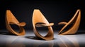Abstract Sculptural Wooden Chairs With Zen Buddhism Influence