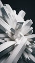 Close up View of Multiple White Gypsum Crystals Against a Dark Background Royalty Free Stock Photo