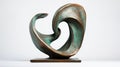 Abstract Sculpture: Green Shape Inspired By Henry Moore And Karl Blossfeldt