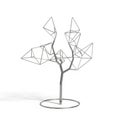 Abstract Geometric Wireframe Tree Sculpture on White Background image photo Royalty Free Stock Photo