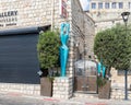 Abstract sculpture symbolizing love in the artists quarter in the old town of Safed.