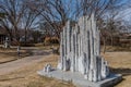 Abstract sculpture of trees in concrete