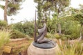 Abstract sculpture of Victor Halvani - David playing harp in the famous artists village near Haifa in northern Israel
