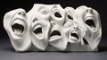 Abstract Sculpture: White Expressionism Depicting Bullying Theme