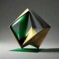 abstract sculptures made of concrete, glass and gold