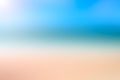 Abstract sea background. Abstract tropical sandy summer beach background with bokeh lights on light blue sky and sun. Beautiful te Royalty Free Stock Photo