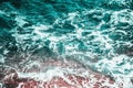 Abstract sea water texture background from above. Dramatic ocean waves landscape aerial drone view. Summer travel holiday. Vintage Royalty Free Stock Photo