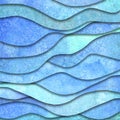 Abstract sea waves shape geometric summer watercolor background