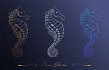 Abstract seahorse for design. Symbol, logo illustration. Silhouette icon with gradient. Vector graphics. Illustration of