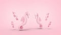 Abstract seahorse Groups drawing on Pink background contemporary