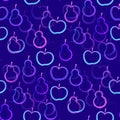 Abstract seamless background with apples and pears fruit color blue and pink light