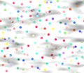 Abstract seamless background of colored circles, confetti and balloons on a white background , gray Royalty Free Stock Photo