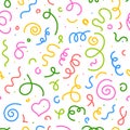 Abstract seamless background of colorful squiggle
