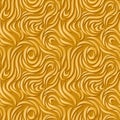 Abstract seamless background. Golden curves with shadows. Royalty Free Stock Photo