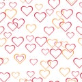 Abstract seamless background, heart rings on white background, dotted, bubbles, warm colors, love Royalty Free Stock Photo