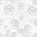 Abstract seamless background, lines and circles, black and white