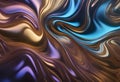 Abstract seamless background of liquid metal with pearlescent color tints.