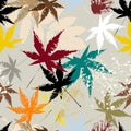 abstract seamless background pattern, with brush leaves, paint strokes and splashes Royalty Free Stock Photo