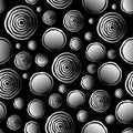 Abstract seamless background, spot and circles, black and white