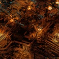 Abstract Seamless Background Tile Electronic Computer Circuit Board Theme - Generative AI Royalty Free Stock Photo