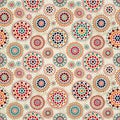 Seamless Beige Pattern with Colorful Elements Royalty Free Stock Photo