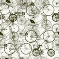 Abstract Seamless bicycles pattern. Stylish vector print