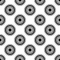 Abstract Seamless Black And White Floral Flower Stylish Clothing Pattern Repeated Design On White Background Royalty Free Stock Photo